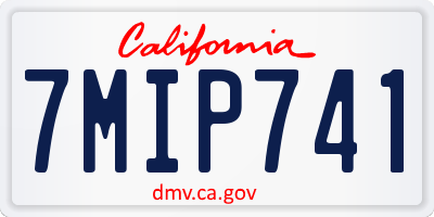 CA license plate 7MIP741