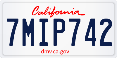 CA license plate 7MIP742