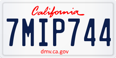 CA license plate 7MIP744