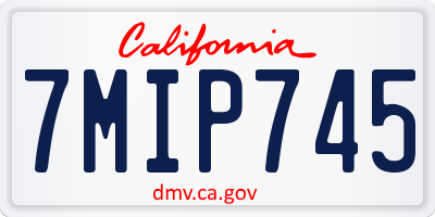 CA license plate 7MIP745