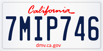 CA license plate 7MIP746