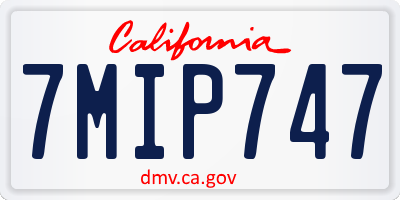 CA license plate 7MIP747