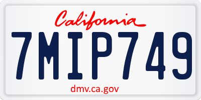 CA license plate 7MIP749