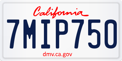 CA license plate 7MIP750