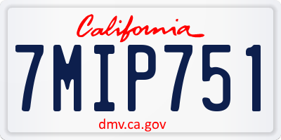 CA license plate 7MIP751