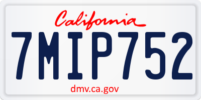 CA license plate 7MIP752