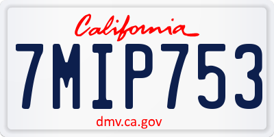 CA license plate 7MIP753