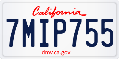 CA license plate 7MIP755