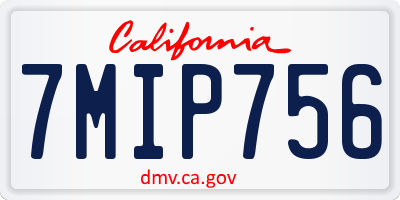 CA license plate 7MIP756