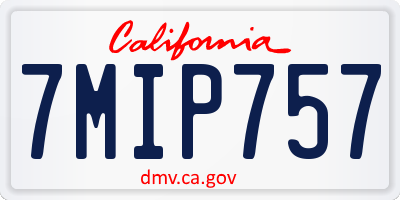 CA license plate 7MIP757