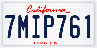 CA license plate 7MIP761