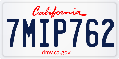 CA license plate 7MIP762