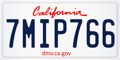 CA license plate 7MIP766