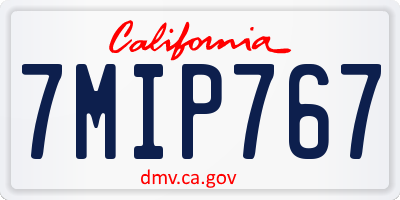 CA license plate 7MIP767