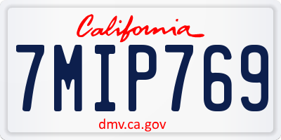 CA license plate 7MIP769