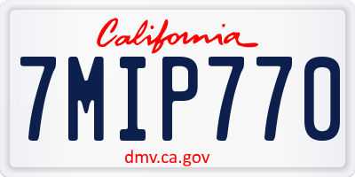 CA license plate 7MIP770