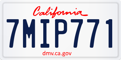 CA license plate 7MIP771