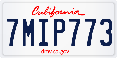 CA license plate 7MIP773