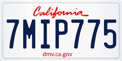 CA license plate 7MIP775