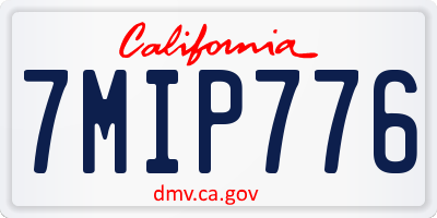CA license plate 7MIP776