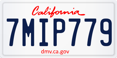 CA license plate 7MIP779