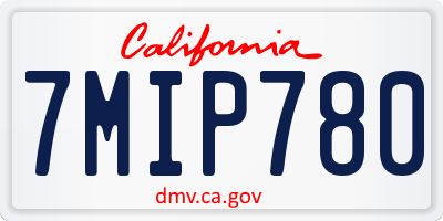CA license plate 7MIP780