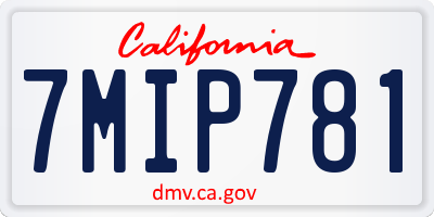 CA license plate 7MIP781