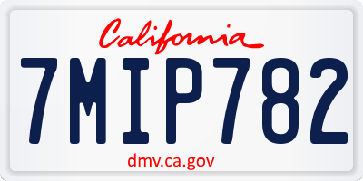 CA license plate 7MIP782