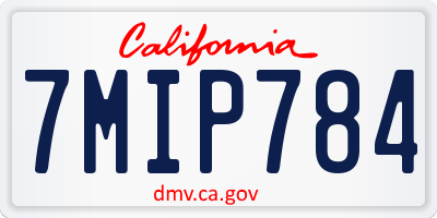 CA license plate 7MIP784