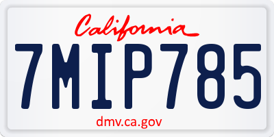 CA license plate 7MIP785