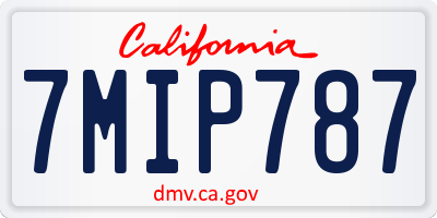 CA license plate 7MIP787
