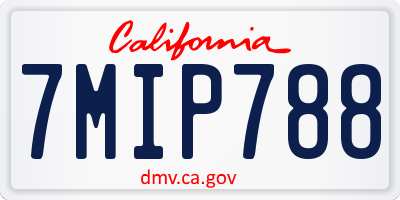 CA license plate 7MIP788