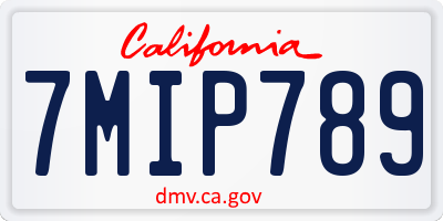 CA license plate 7MIP789