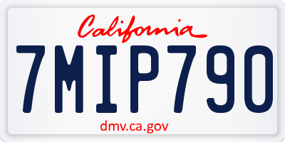 CA license plate 7MIP790