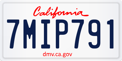 CA license plate 7MIP791