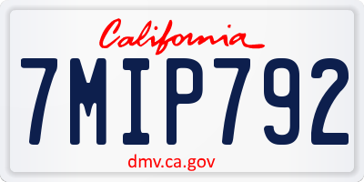 CA license plate 7MIP792
