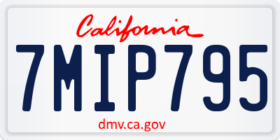 CA license plate 7MIP795