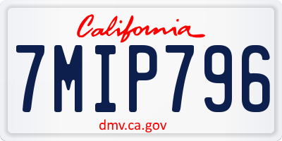 CA license plate 7MIP796