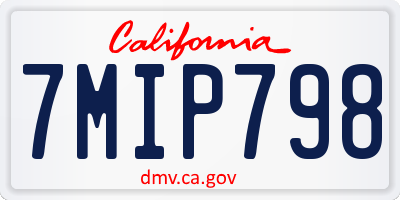 CA license plate 7MIP798