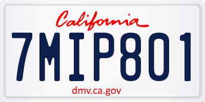 CA license plate 7MIP801