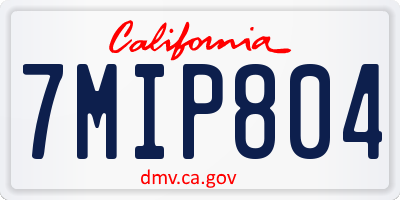 CA license plate 7MIP804