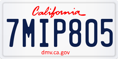 CA license plate 7MIP805