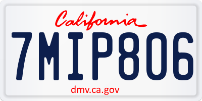 CA license plate 7MIP806