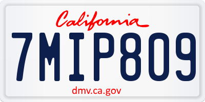 CA license plate 7MIP809