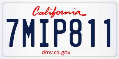 CA license plate 7MIP811