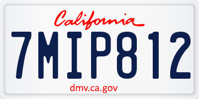 CA license plate 7MIP812