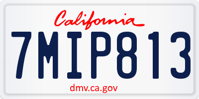 CA license plate 7MIP813