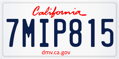 CA license plate 7MIP815