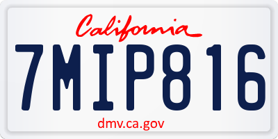 CA license plate 7MIP816
