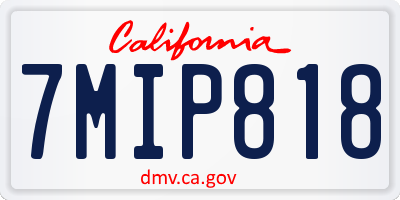 CA license plate 7MIP818